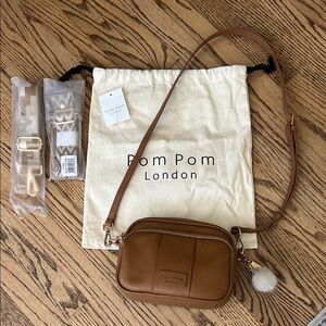 Pom Pom London Tan Crossbody Bag